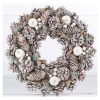 Christmas Wreath With Pinecones, Leaves And Berries