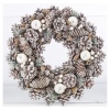 Christmas Wreath With Pinecones, Leaves And Berries