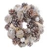 Christmas Wreath With Pinecones, Leaves And Berries