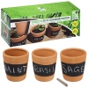 Set Of 3 Terracottta Chalkboard Herb Planters [302632]