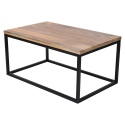 Coffee Table With Wooden Top & Metal Frame