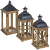 41cm Brown Wooden Lantern [712322]