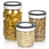 Stackable Glass Storage Jars With Grey & White Lids