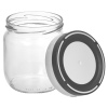 Stackable Glass Storage Jars With Grey & White Lids