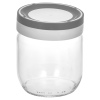 Stackable Glass Storage Jars With Grey & White Lids