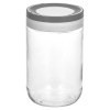 Stackable Glass Storage Jars With Grey & White Lids