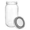 Stackable Glass Storage Jars With Grey & White Lids