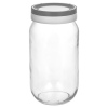 Stackable Glass Storage Jars With Grey & White Lids