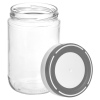 Stackable Glass Storage Jars With Grey & White Lids