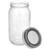 Stackable Glass Storage Jars With Grey & White Lids