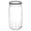 Stackable Glass Storage Jars With Grey & White Lids