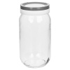 Stackable Glass Storage Jars With Grey & White Lids