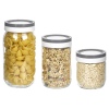 Stackable Glass Storage Jars With Grey & White Lids