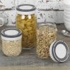 Stackable Glass Storage Jars With Grey & White Lids