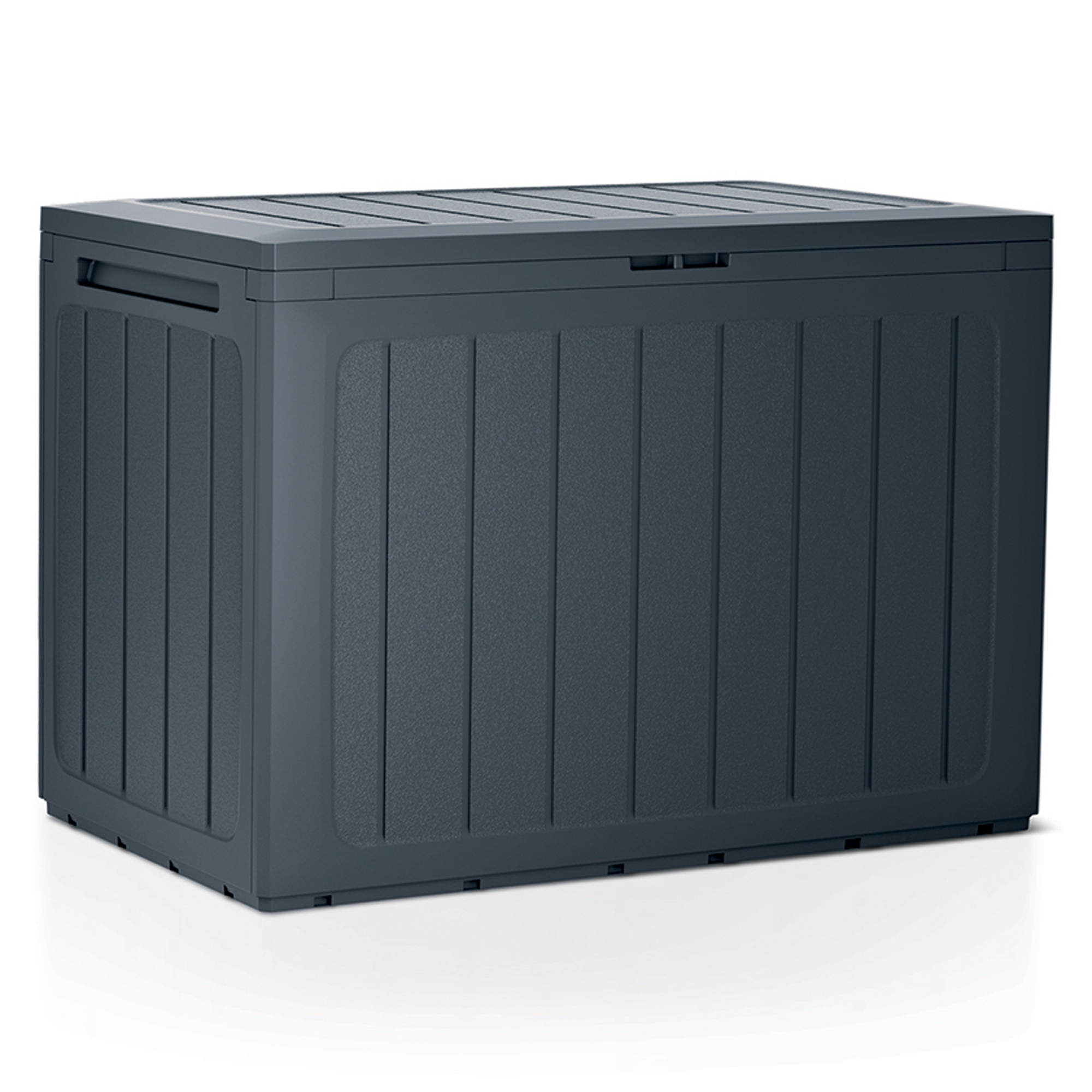 Grey Large Outdoor Storage Box Garden Patio Plastic Chest Lid Container
