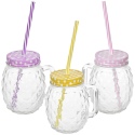 400ml Glass Pinepapple Glass Mug Jar With Straw [288899]