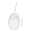 400ml Glass Pinepapple Glass Mug Jar With Straw [288899]