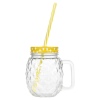 400ml Glass Pinepapple Glass Mug Jar With Straw [288899]