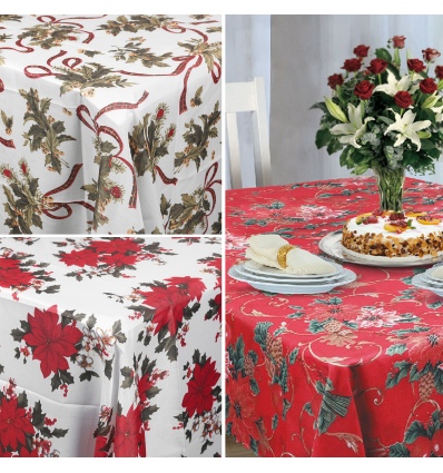 Floral Design Christmas Tablecloth 180x130cm [632159]