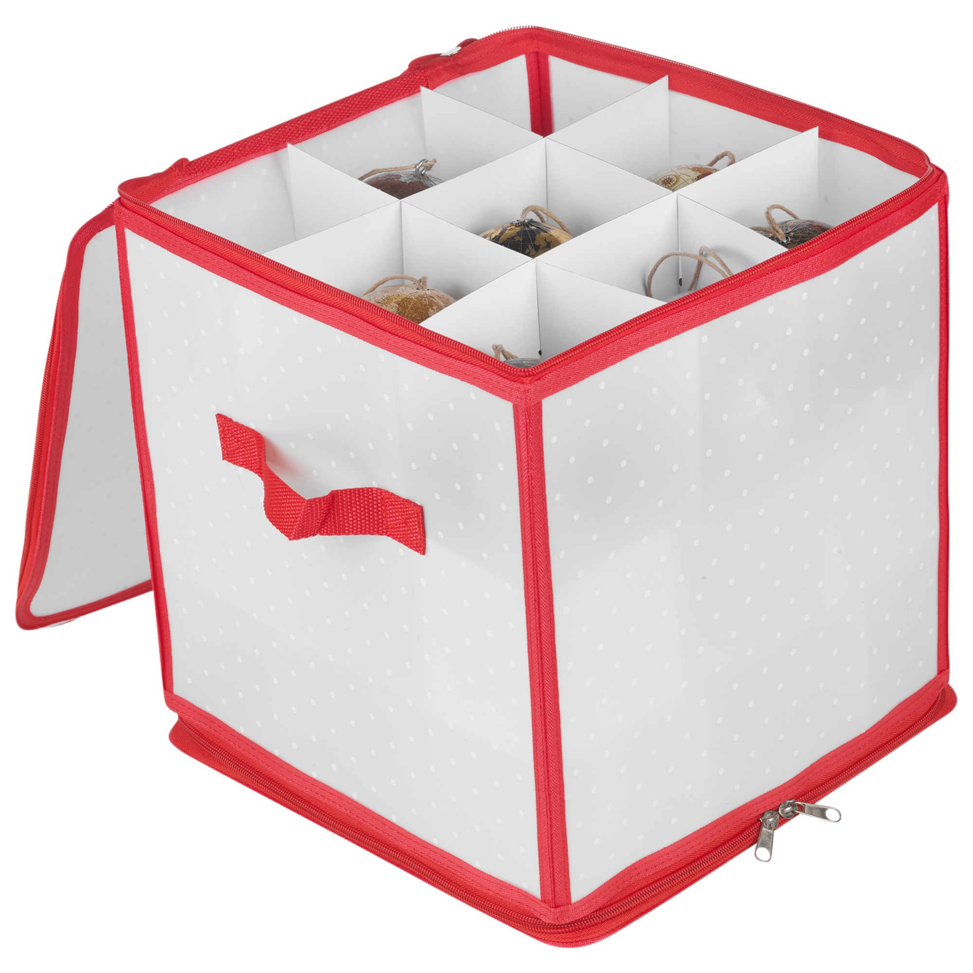64 baubles storage box christmas xmas tree decoration organiser 64 bauble decor Christmas Decoration Ornament Organiser Baubles Storage Box 27 Slot With Zip Lid 8719987572067