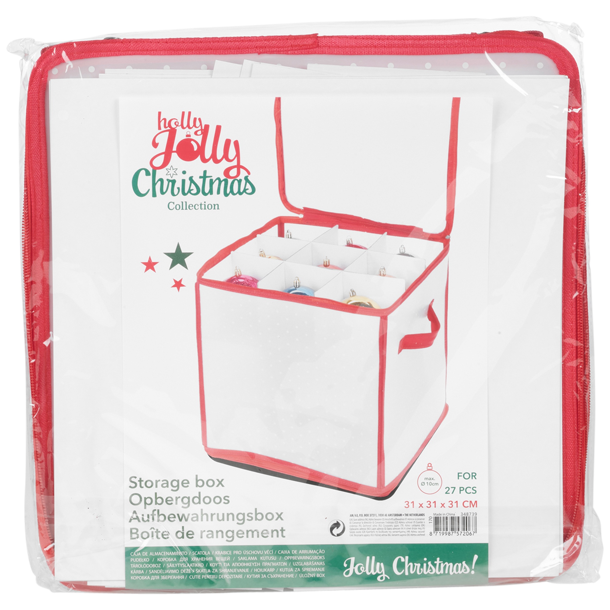 Christmas Decoration Ornament Organiser Baubles Storage Box 27 Slot