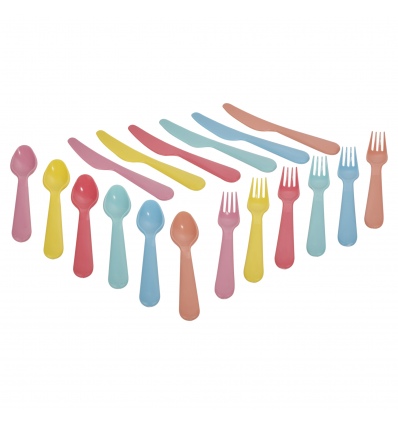 18 Pcs Colourful Plastic Cutlery Set  [912586]