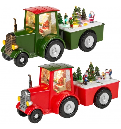 Christmas Scene Light Up Tractor With Trailer [695216]