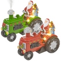 LED Santa In A Tractor With Steam [730436]