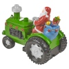 LED Santa In A Tractor With Steam [730436]