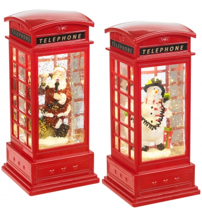 LED Red Phone Booth Christmas Decoration [695179]