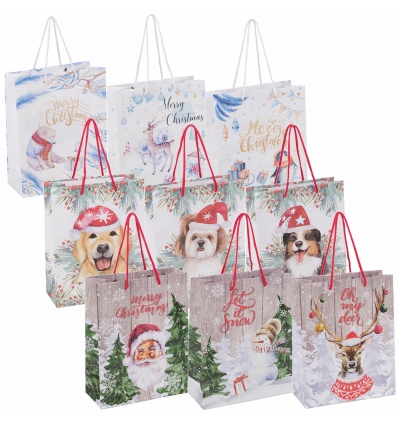 18x23cm Christmas Gift Bags with Rope Handles