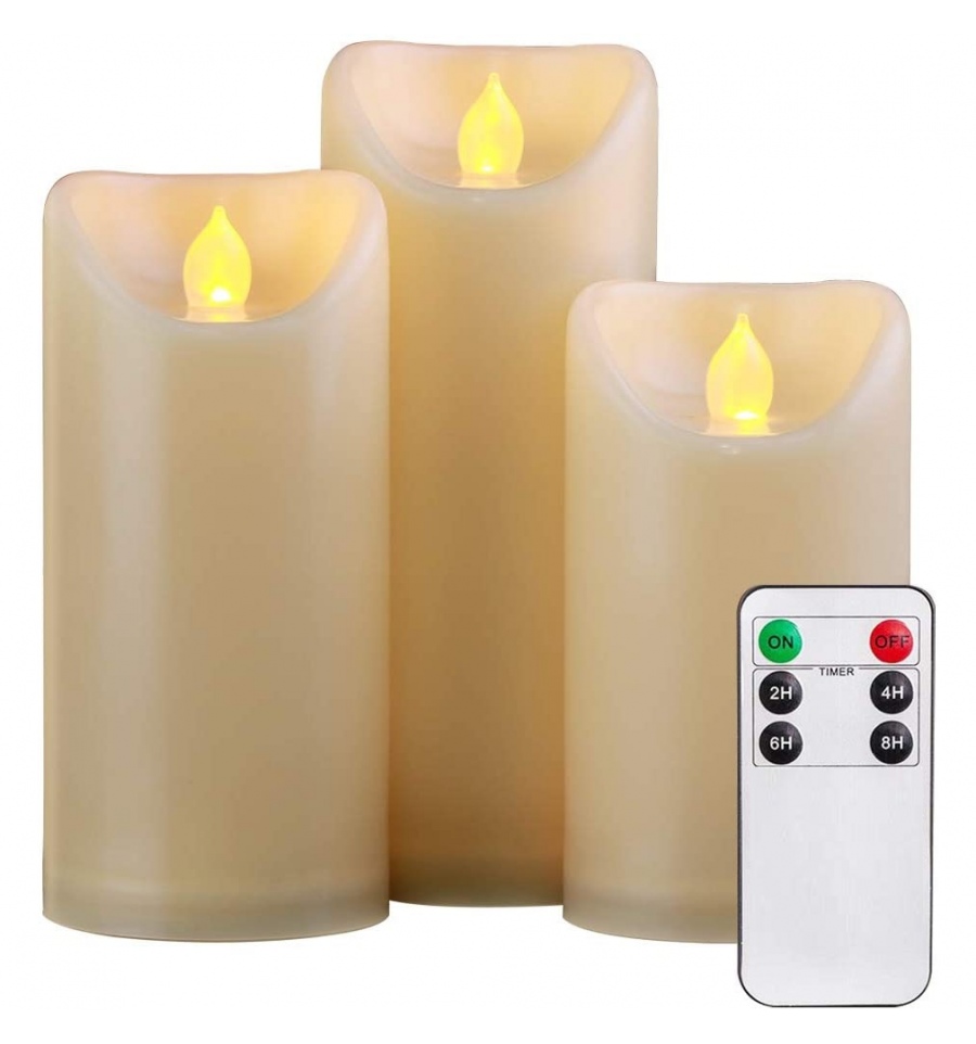 3 Waterproof Flameless LED Candles with Remote [X000SNXT4L] Easygift
