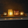 Glass Tealights With Wooden Tray [546180]