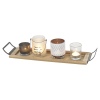 Glass Tealights With Wooden Tray [546180]