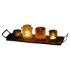 Glass Tealights With Wooden Tray [546180]