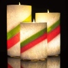 3 Coloured Wax Flameless LED Pillar Candles with 5 Hr Timer [X000WJD9D7]