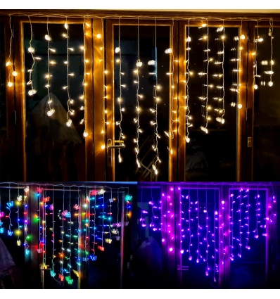 Plug In Fairy Curtain LED String Lights IP44 Rated 4.5M