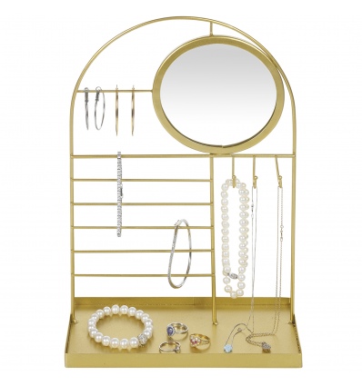 Gold Jewellery Holder Rack With Mirror 21x 23 [629679]