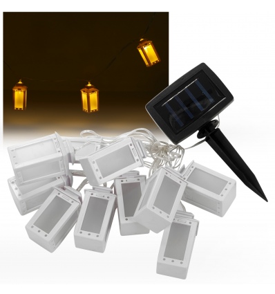 10 LED White Solar Lantern String Lights [380036]