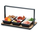 Wooden Appetizer Tray with Metal Bar 7 Pcs [173863]