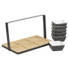 Wooden Appetizer Tray with Metal Bar 7 Pcs [173863]