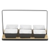 Wooden Appetizer Tray with Metal Bar 7 Pcs [173863]