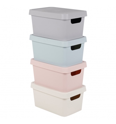 3.6L X-Small Pastel Coloured Lidded Storage Boxes