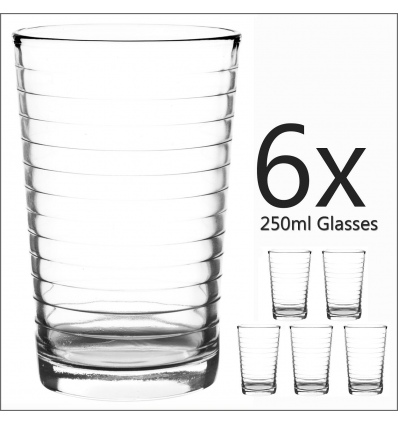 6x Ringed Drink Glasses [956640] 