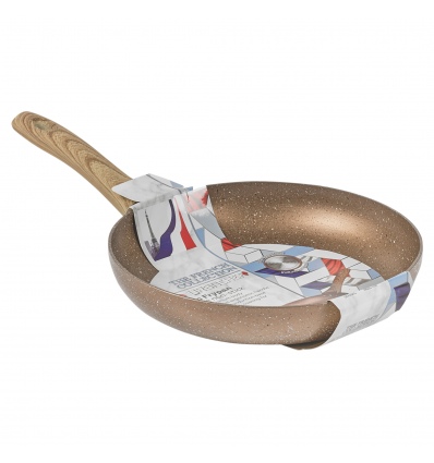 URBN-CHEF Rose Gold Pots & Pans With Wood Look Handles