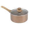 URBN-CHEF Rose Gold Pots & Pans With Wood Look Handles