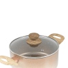 URBN-CHEF Rose Gold Pots & Pans With Wood Look Handles