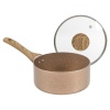 URBN-CHEF Rose Gold Pots & Pans With Wood Look Handles