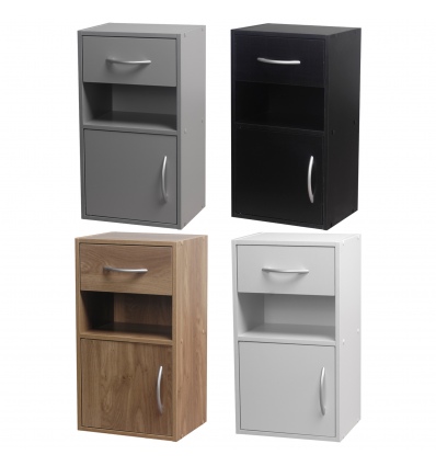 1 Drawer 1 Door Bedside Table Cabinet [2TRDD]