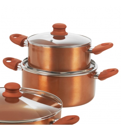 URBN-CHEF Copper Casserole Pans With Lids